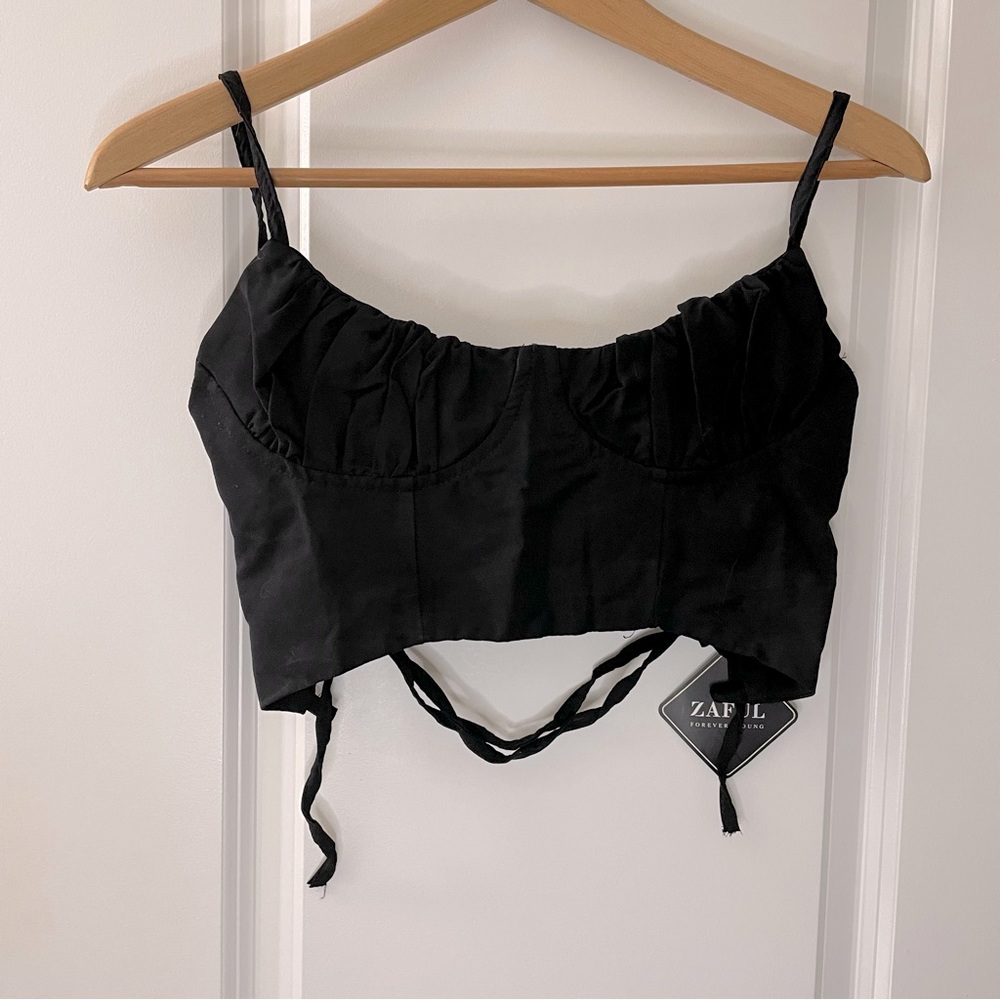 Zaful NWT Corset Crop Top